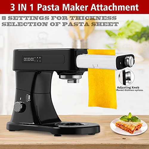 3-in-1 Pasta Maker Attachment for All KitchenAid Mixers - Contains Dough Curler and Spaghetti & Fettuccine Cutter for Do-it-yourself Contemporary Pasta