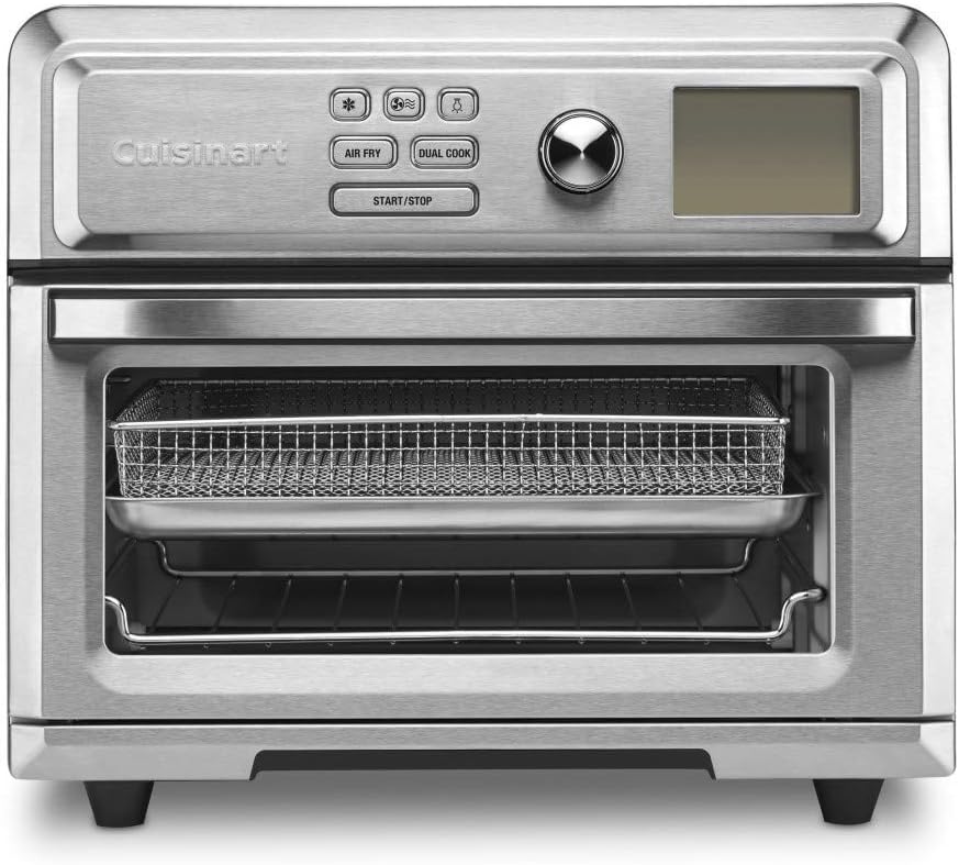 Cuisinart TOA-65 Air Fryer Toaster Oven with Digital Show, 1800 Watts, Adjustable Temperature and Controls, Stainless Metal, Silver