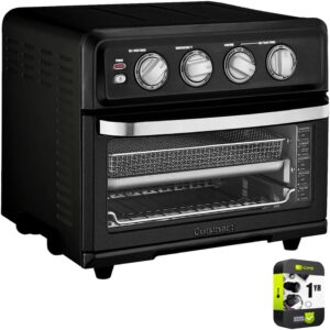 Cuisinart TOA-70 Matte Black Air Fryer Toaster Oven with Grill Bundle and 1-Yr CPS Enhanced Safety Plan