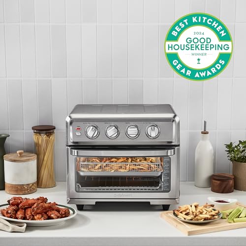 Cuisinart TOA-70 Stainless Metal Air Fryer and Convection Toaster Oven, 8-in-1 with Baking, Grilling, Broiling, and Warming Capabilities