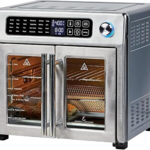 Emeril Lagasse 26 QT Outsized Air Fryer and Convection Toaster Oven with French Doorways, Stainless Metal End