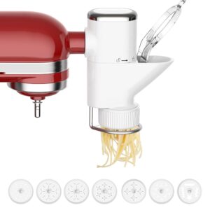 Connoisseur Pasta Press Attachment for KitchenAid Stand Mixers – Contains 7 Interchangeable Pasta Plates, Pasta Maker by HOZODO