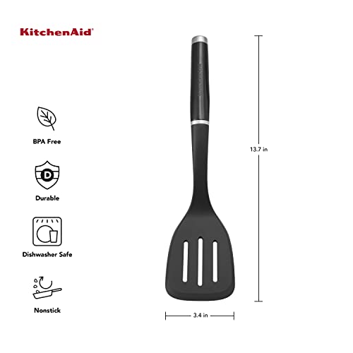 KitchenAid Basic Slotted Turner, Black, 13.66-Inch, One Measurement