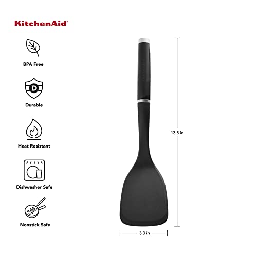 KitchenAid Traditional Strong Turner in Black, 13.5 x 3.3 Inches